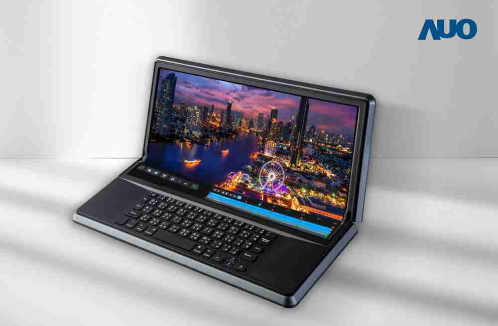 EBpay14.6吋Micro LED折迭显示屏幕，，，搭配半径4mm的弯折绞炼，，以及高画素、、、高亮度、、、、高对比度的显示技术特点，，即便在大视角下仍保有绝佳色相与亮度